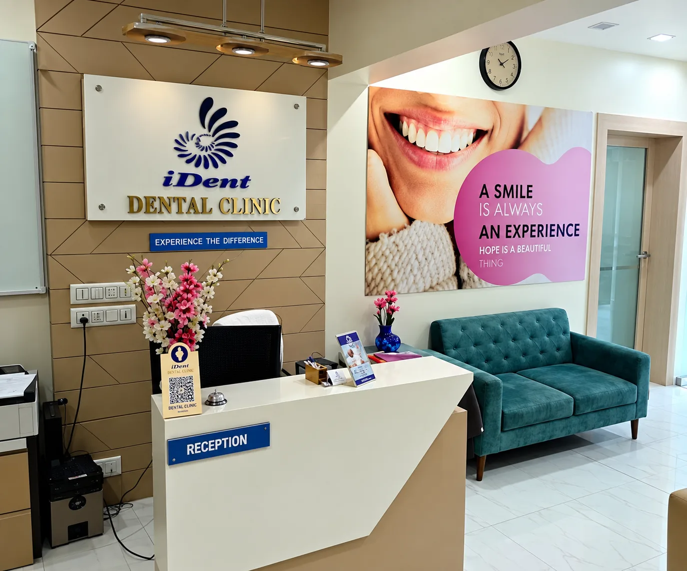 Reception desk at I DENT Dental Clinic